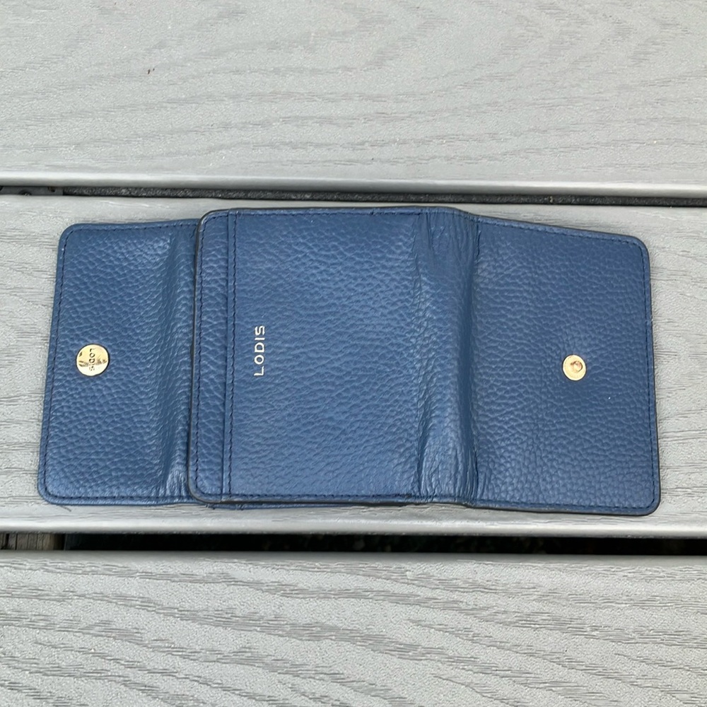 Lodis Women’s Leather Tři-fold Wallet Blue - Picture 4 of 10